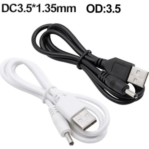DC Power Adapter Cable USB to DC 3.5*1.35mm DC3.5 Power Cord for Rechargeable Headlamp Rechargeable Flashlight Torch Lighting