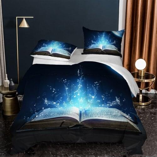 2/3 Pieces Books Bedding Set Artistic Conception Duvet Cover Bedding Luxury Bed Quilt Cover For Kids Bedroom Bed Cover Set