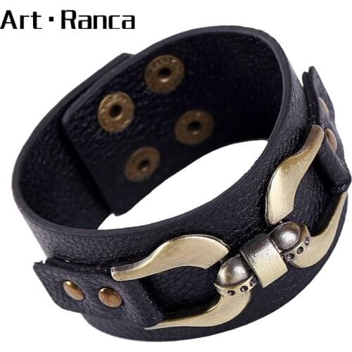 Leather Metal Fashion Air Bracelet Mens and Womens Bracelets