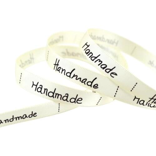 25 yards/lot) 10mm White printed Handmade ribbon colored romantic gift wrap ribbons