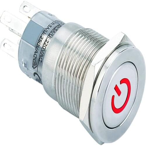 Hot !) Power symbol metal push button switch(16mm,PM162F-11DT/B/12V/S/IP65,CE,ROHS)