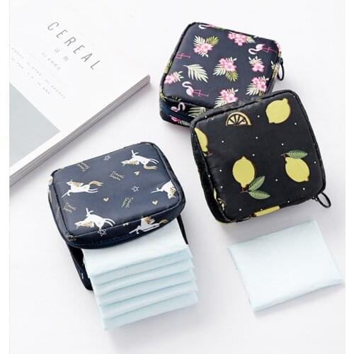 Mini Tampon Storage Bag Sanitary Pad Pouch Women Napkin Cosmetic Bags Organizer Ladies Makeup Bag Girls Tampon Holder Organizer