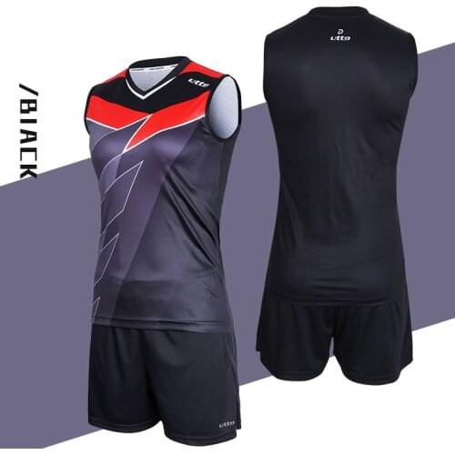 Etto 2018 New Women Sleeveless Jersey Volleyball Set Quick Dry Volleyball Team Uniforms Female Match Training Tracksuits HXB024