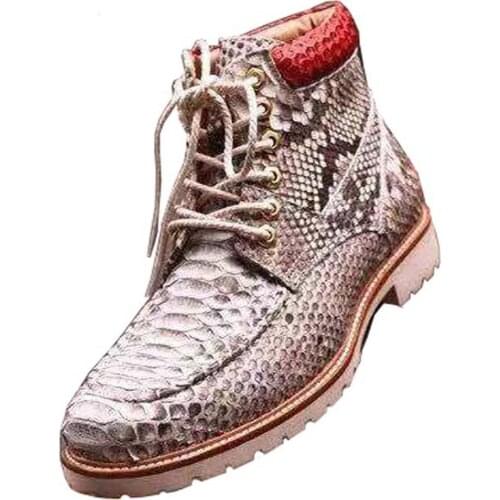 Ourui new arrival men boots snake skin boots python skin boots men python leather shoes