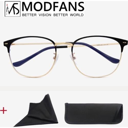 Anti Blue Light Computer Glasses Women Retro Metal round Frame Eyewear Protection Men Zero Diopter Glasses