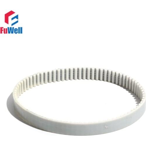 HTD5M Polyurethane Timing Belt 15/20/25/30mm Width Pulley Belt 5M-1760/1770/1780/1800 Closed Loop White PU Toothed Belt