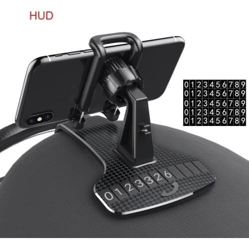 Car Dashboard Mobile Phone Holder 360 Adjustable Cellphone Stand Universal for Tesla Model 3 Etc with Hidden Parking Tel Numbers