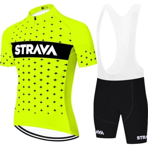 ProTeam Fluore Yellow 2021 strava cycling jersey quick dry 20D tenue velo homme cycling set Summer maillot cyclisme homme