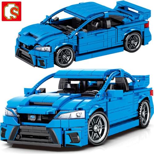 SEMBO Speed Champion High-Tech Car Subaru1:18 scale Japan Super Racing Car Building Block Pull Back Vehicle Brick Toy Collection