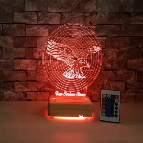 Modern New Black Eagle 3 Size Led lamp 16 Color Led lamp Operated Wooden Stand Desk lamp