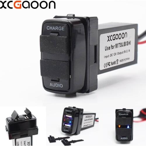 XCGaoon Special Dedicated 5V 2.1A Car USB Interface Socket Charger Adapter and USB Audio input Socket for MITSUBISHI