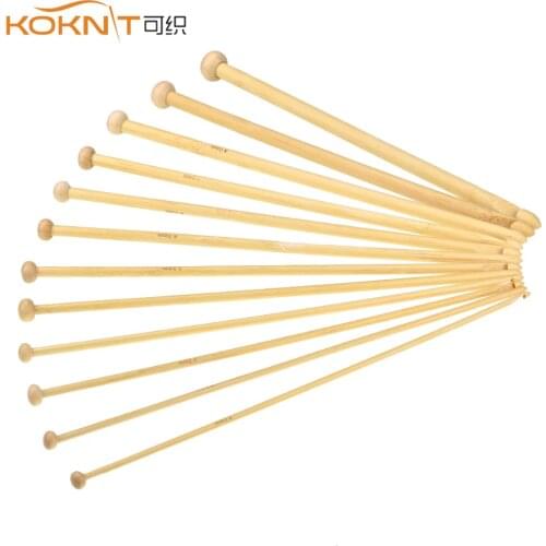 12PCS Bamboo Knitting Needles Mix Size 3.0-10.0mmm Crochet Hooks Use For Handmade Creative DIY Single Pointed Kit Wooden Needle