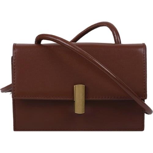 Vintage Retro Women Shoulder Bag Casual Pure Color Crossbody Bag Purse Lightweight Faux Leather Handbag Wild Shoulder Square Bag