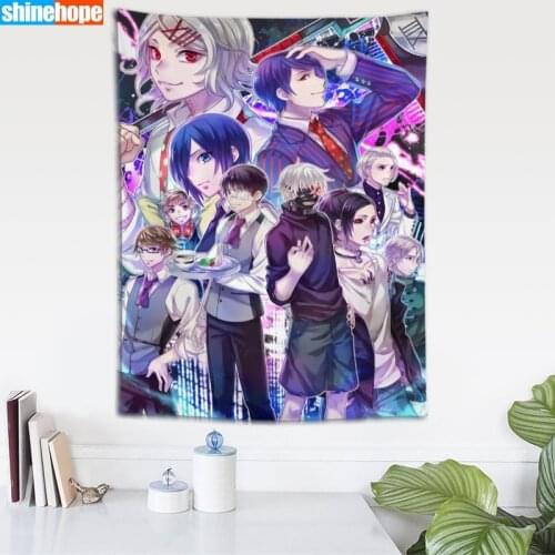 Tokyo Ghoul Art Tapestry Mandala Wall Hanging Wall Tapestry Psychedelic Farmhouse Decor Dorm Room Wall Carpet Wall Blanket