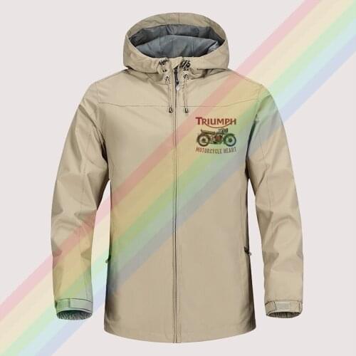 Vintage Triumph Motorcycle Outdoor Mountaineering Windproof Jacket Hooded comfortable Men Women Fashion High Quality Asian size