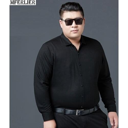 High quality fat shirt men long sleeve large size spring 7XL 8XL 9XL 10XL cotton business formal office man home dress shirts 54