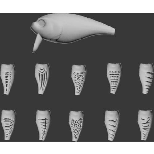 WLure Hard Plastic 3D Stencil for Crankbait Fishing Lure UPC655