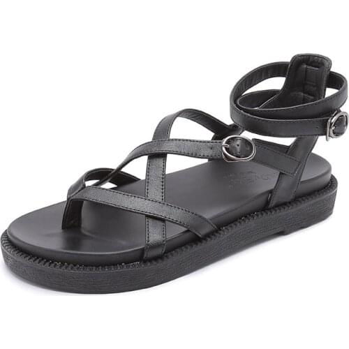 Za HM-7 Roman Hundred Open-toed Casual Student Sandals Girl 2021 Summer New Thick-soled Muffin Shoes Big Size 41-43