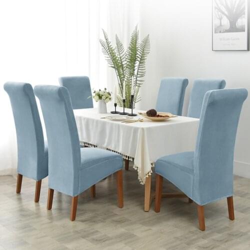 1/2/4/6pc Velvet Extra Large XL Dining Chair Cover Stretch Spandex Elastic Long Back Chair Slipcover Case for Chairs Banquet