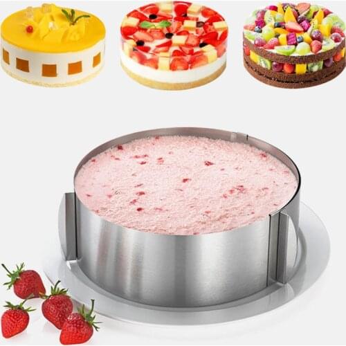 1PC Adjustable Dessert Cake 3D Mould Retractable Baking Tool Set Size Adjustable Circle Mousse Ring Bakeware Kitchen Tools