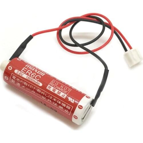 10pcs/lot Original New Version Maxell AA 14500 ER6C 3.6V 1800mah Lithium Thionyl Chloride Battery PLC Batteries With White Plug