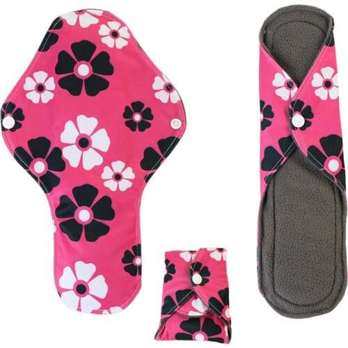 2020 cloth Sanitary pad bamboo menstrual pads reusable sanitary pad absorbent reusable charcoal cloth bamboo menstrual pads Bag