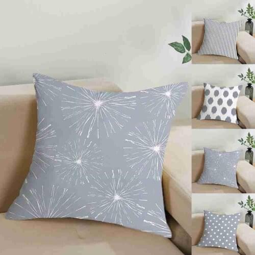 45*45cm Gray Striped Geometric Cushion Cover Polyester Wholesale Pillow Bedroom Decorative Pillowcase Cover Home para Sofa F1X7
