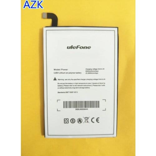 AZK New 6050mah Replacemant Ulefone Power Battery for Ulefone Power phone battery High Quality + Tracking Code