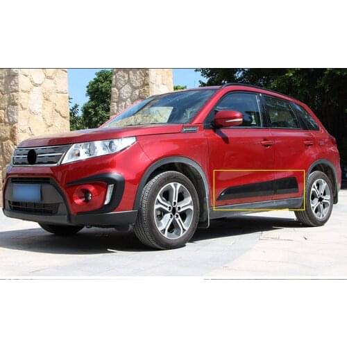 Accessories For Suzuki Vitara 2016 2017 Side Door Body Molding Cover Trim Kit Body protection decoration 4 pcs / set