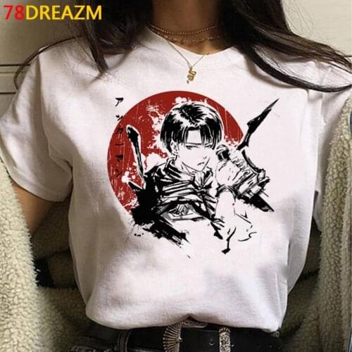 Attack on Titan Shingeki No Kyojin top tees tshirt female harajuku kawaii grunge 2021 kawaii couple t-shirt tshirt aesthetic