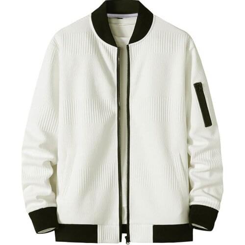 White Streetwear Baseball Bomber Jacket Men 2020 Brand Cotton Casual Mens Varsity Jackets and Coats Windbreaker Outerwear XXXL