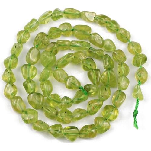 YHBZRET Natural Olive crystal Quartz Stone Irregular Gravel Loose Peridot beads for Jewelry making 4~6mm bracelets necklace DIY