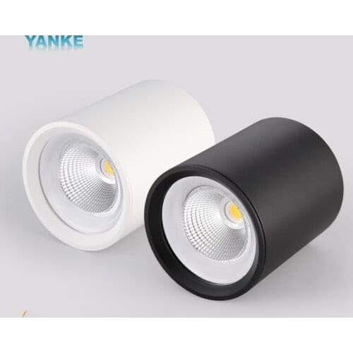 Dimmable round cob surface mounted downlight led free hole shop commercial household 7w 12w 15w 20w 25w 30w ceiling spotlight