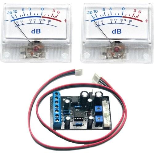 2pc P-55 VU Meter Head Audio DB Level Meter Power Amplifier Tube DAC Sound Pressure Meter w/ 1pc TA7318P VU Meter Driver Board
