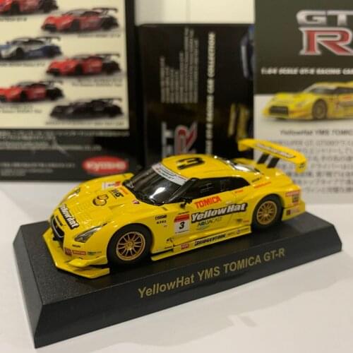 1/64 Kyosho Alloy Car Nissan Nissan GT-R Yellow R35 TOMICA Painted Racing God of War Car Model