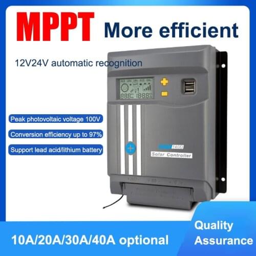 Mppt solar charge energy controller 12V 24V 10A 20A 30A 40A automatic photovoltaic charging converter lead-acid lithium battery
