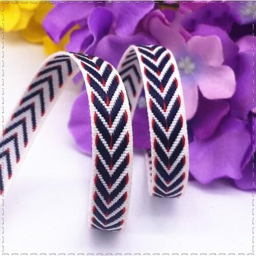 Hot sale 10mm Arrow braid grosgrain ribbon 1 meter/lot Printing Stripe Ribbon DIY Handmade Sewing Clothing Hair Decorative belt