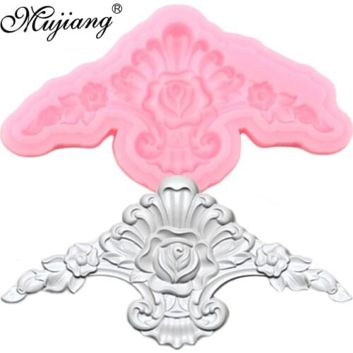 Mujiang Sugarcraft Flower Border Silicone Molds Scroll Relief Fondant Mold Cake Decorating Tools Candy Chocolate Gumpaste Moulds