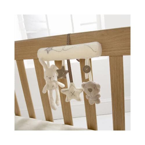 Newborn Soft Plush Car Seat Crib Stroller plush baby soft cube safety seat Pram Rattle Hanging Animal Toy strollers for dolls