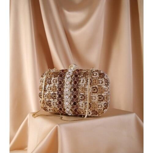 New Fashion Gold black Crystal Clutch Purse Best Designer Women’s Diamond Evening Clutches Party Purse Shoulder Messenger Bag