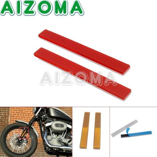 Red Orange White Front Fork Leg Reflector Sticker Rear Fender Side Reflectors Safety Warning Universal For Motorcycle Bike ATV