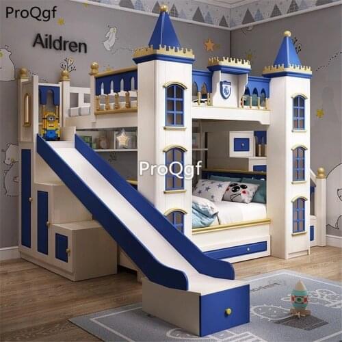 Prodgf 1Pcs A Set Castle Blue prince Updown Children Bedroom Bed