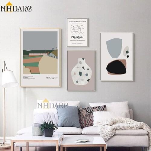 Retro Fashion Abstract Scenery Line Posters and Prints Canvas Painting Wall Picture Living Room Modern Nordic Home Decor