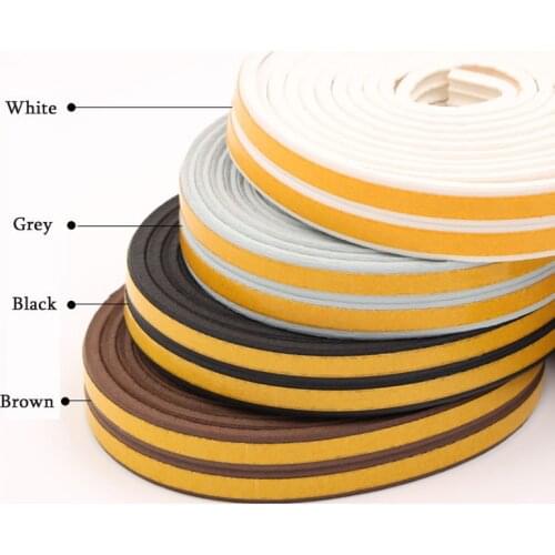 Self Adhesive Doors and for Windows Foam Seal Strip Soundproofing Collision Avoidance Dustproof Rubber Seal Collision 10meters