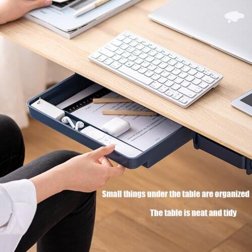 Self-Adhesive Pencil Tray Creative Kitchen Storage Box Drawer Type Stationery Sundries Pen Storage Box Cosmetic Storage Box