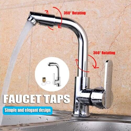 QUEEXU Kitchen Faucets Single Hole Tap For Kitchen Rotating Handle Cold And Hot Water And Bathroom Basin Chrome QU06
