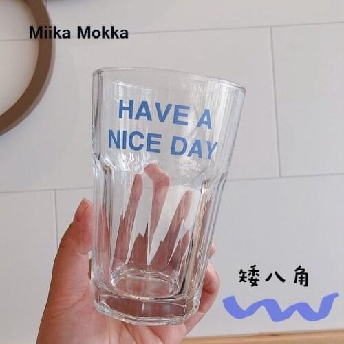 Ins Wind Large Capacity Juice Cup Octagonal Cup Gibraltar Drink Cup Lead-free Glass Water Glass Craft Beer Glass