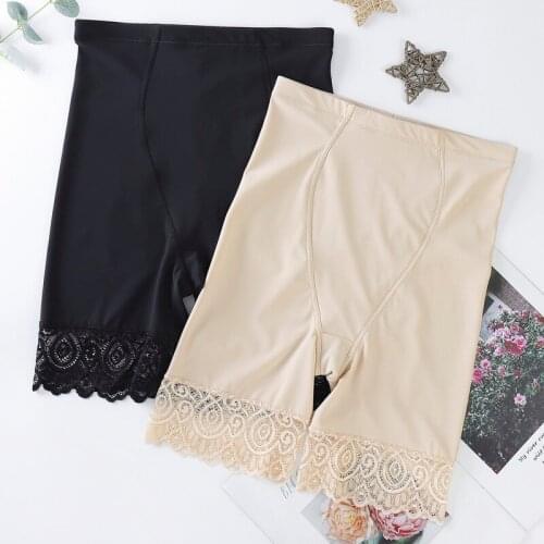 Seamless Underwear Shorts Women Soft Cotton Safety Short Pants Female Sexy Lace Black Boxers Women Plus Size Boyshort Panties