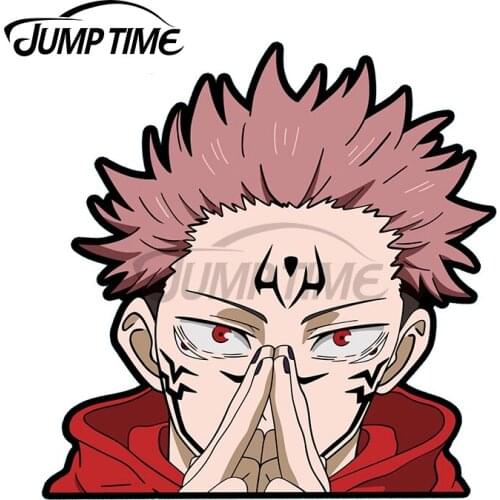 Jump Time 13 x 12.9cm Jujutsu Kaisen Car Stickers Refrigerator Windows Decal Trunk Air Conditioner Graphics Vinyl Car Wrap