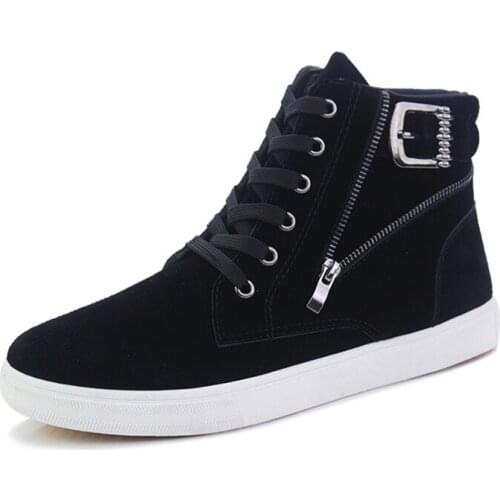 High-top Shoes Korean Version Trend Martin Tide Shoes Winter Plus Velvet Warm Cotton Shoes Thick Mens Shoes